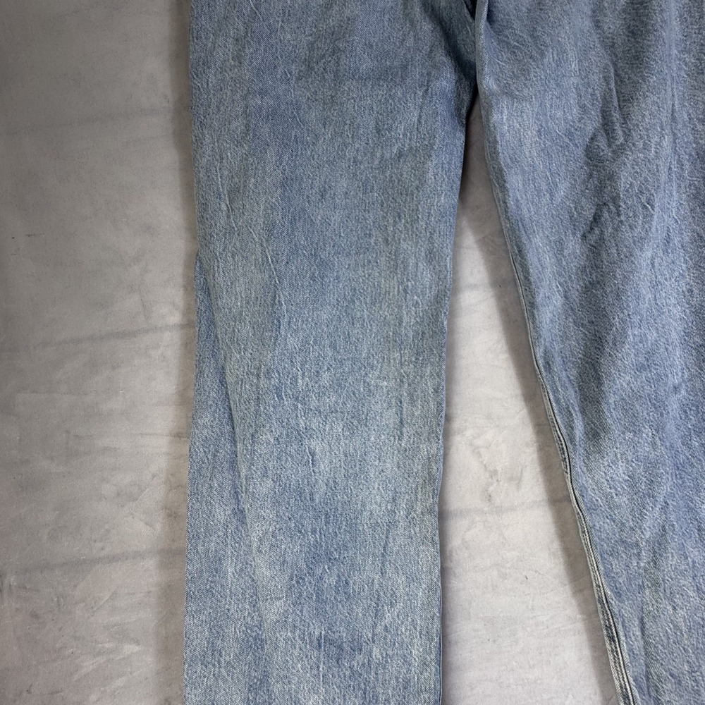 American Eagle Womens Wide-Leg Jeans Light Blue Denim High-Rise Baggy Ripped 2 - Picture 11 of 16
